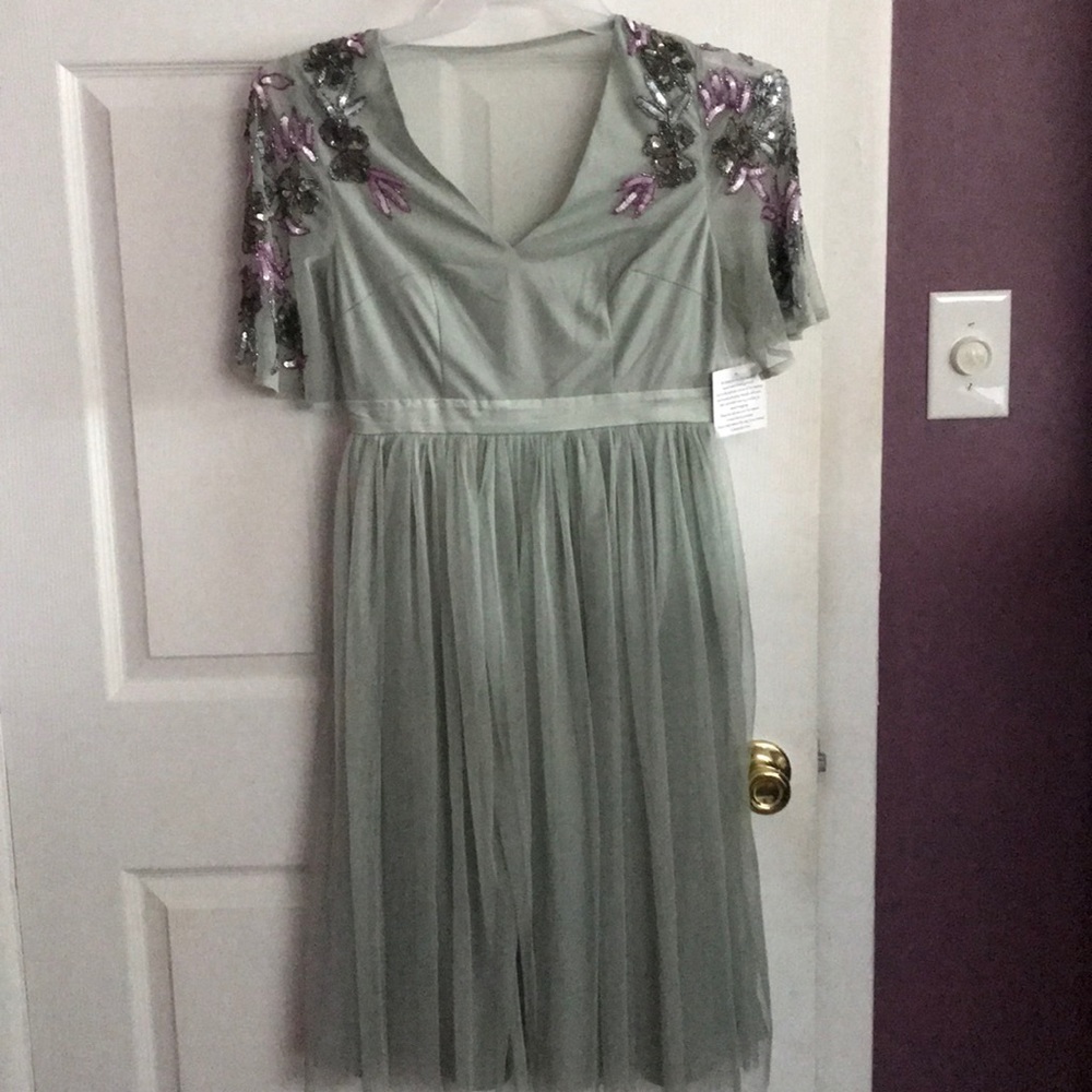 Olive jeweled dress